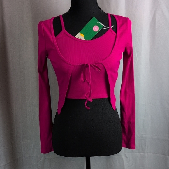 HALARA Pink Tie Front 2pc Set. NWT. X-Small - Picture 1 of 8